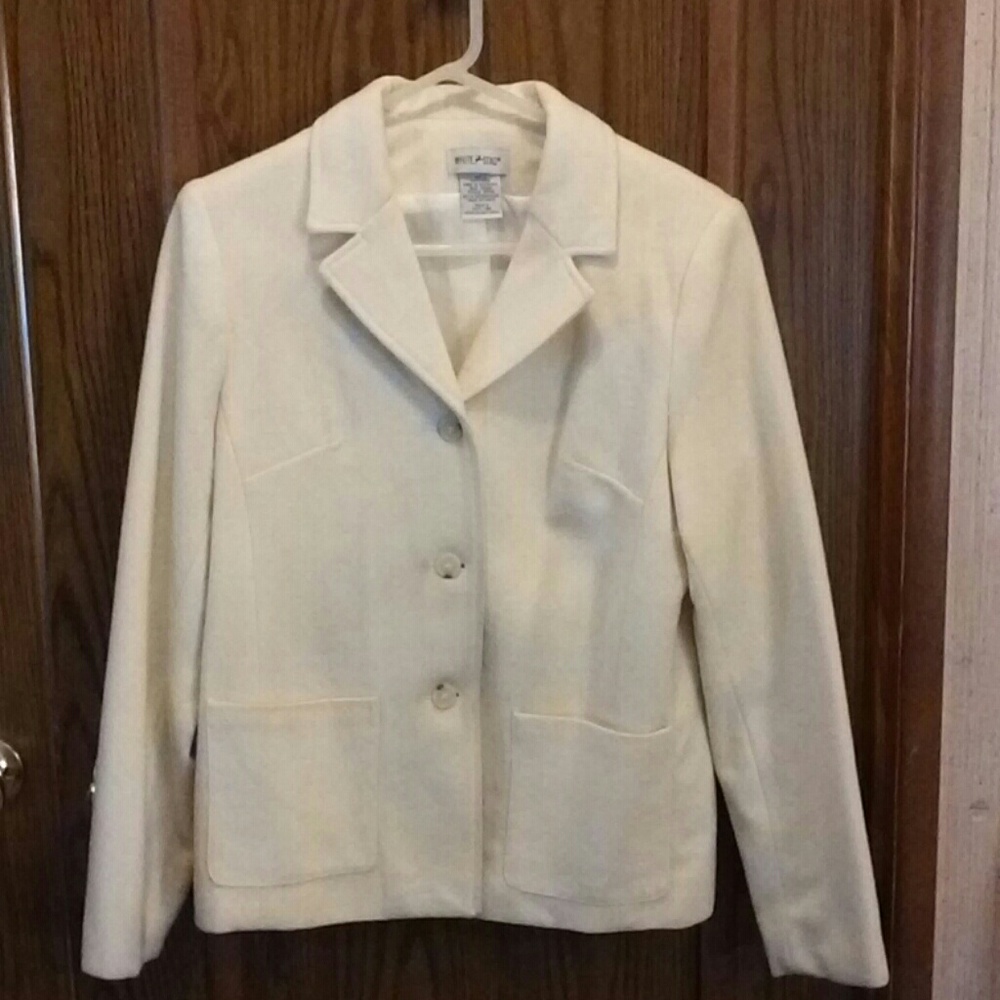 White Stag size 8 100% wool off white blazer
